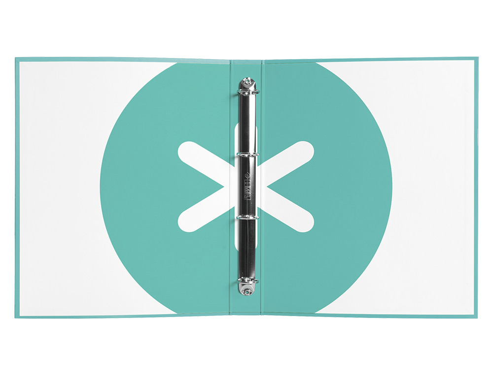 CLASSEUR ANTARTIK 4 ANNEAUX RONDS 25MM A4 CARTON REMBORDÉ COLORIS MENTHE