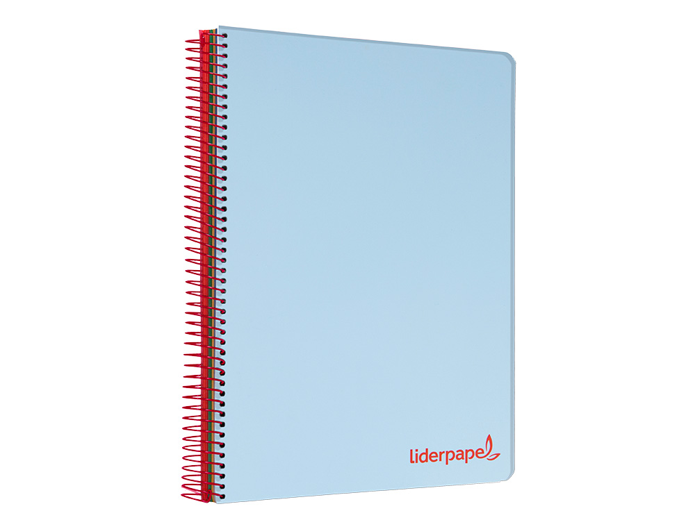 CAHIER SPIRALE LIDERPAPEL A5 MICRO WONDER 240 PAGES 90G 5X5MM 6 TROUS 5 BANDES COULEURS BLEU