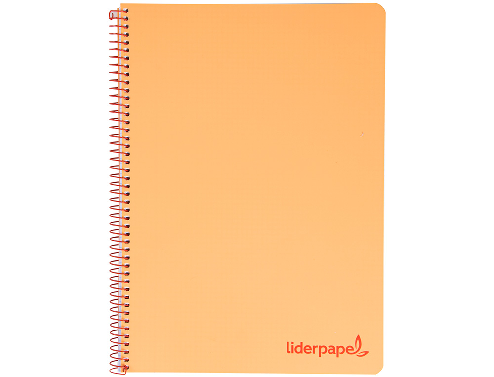 CAHIER SPIRALE LIDERPAPEL A5 MICRO WONDER 240 PAGES 90G 5X5MM 6 TROUS 5 BANDES COULEURS ORANGE