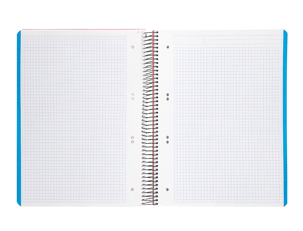 CAHIER SPIRALE LIDERPAPEL A5 MICRO WONDER 240 PAGES 90G 5X5MM 6 TROUS 5 BANDES COULEURS ORANGE