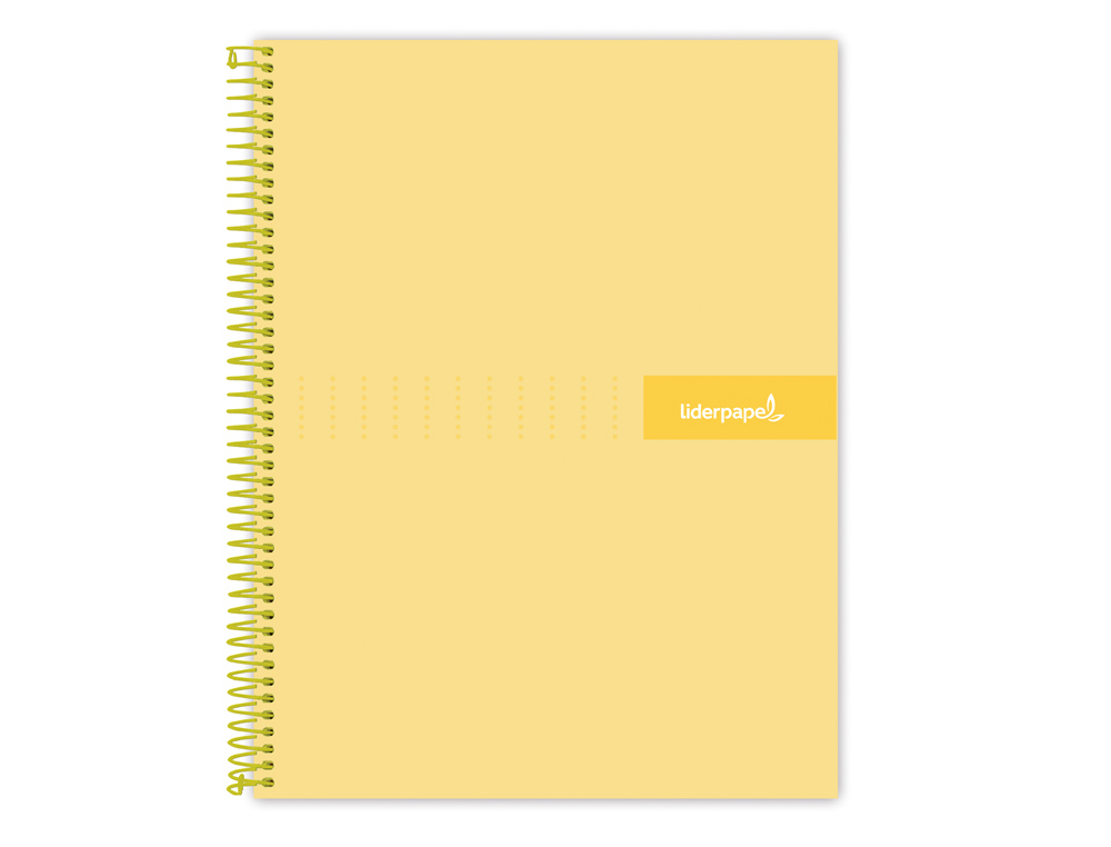 CAHIER SPIRALE LIDERPAPEL CRAFTY COUVERTURE CONTRECOLLÉE A4 240P 90G/M2 5X5MM MICROPERFORÉ 4 TROUS COLORIS JAUNE