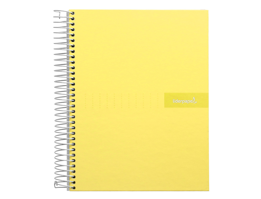 CAHIER SPIRALE LIDERPAPEL CRAFTY COUVERTURE CONTRECOLLÉE A4 240P 90G/M2 5X5MM MICROPERFORÉ 4 TROUS COLORIS JAUNE