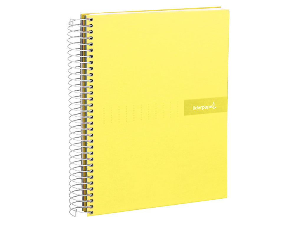 CAHIER SPIRALE LIDERPAPEL CRAFTY COUVERTURE CONTRECOLLÉE A4 240P 90G/M2 5X5MM MICROPERFORÉ 4 TROUS COLORIS JAUNE