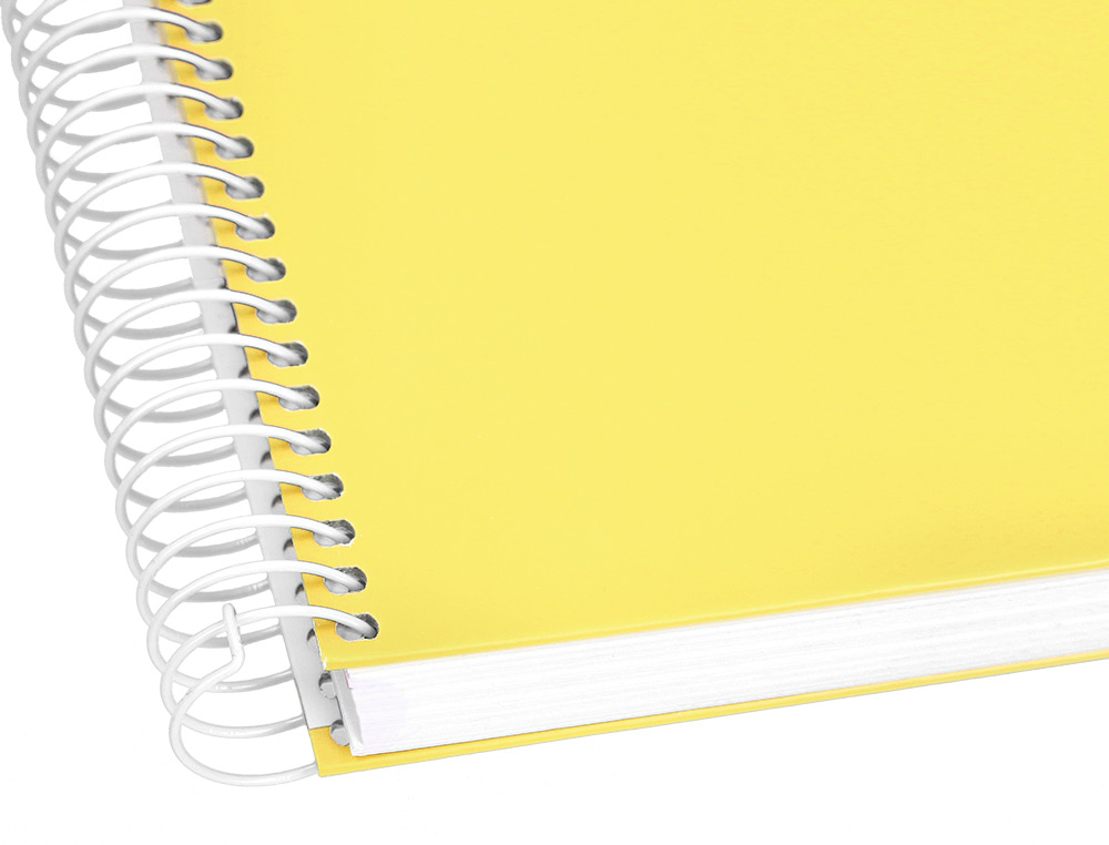 CAHIER SPIRALE LIDERPAPEL CRAFTY COUVERTURE CONTRECOLLÉE A4 240P 90G/M2 5X5MM MICROPERFORÉ 4 TROUS COLORIS JAUNE