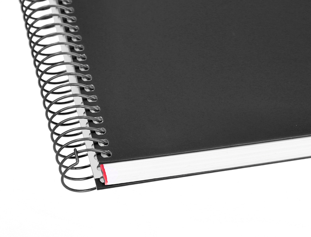 CAHIER SPIRALE LIDERPAPEL CRAFTY COUVERTURE CONTRECOLLÉE A4 240P 90G/M2 5X5MM MICROPERFORÉ4 TROUS COLORIS NOIR