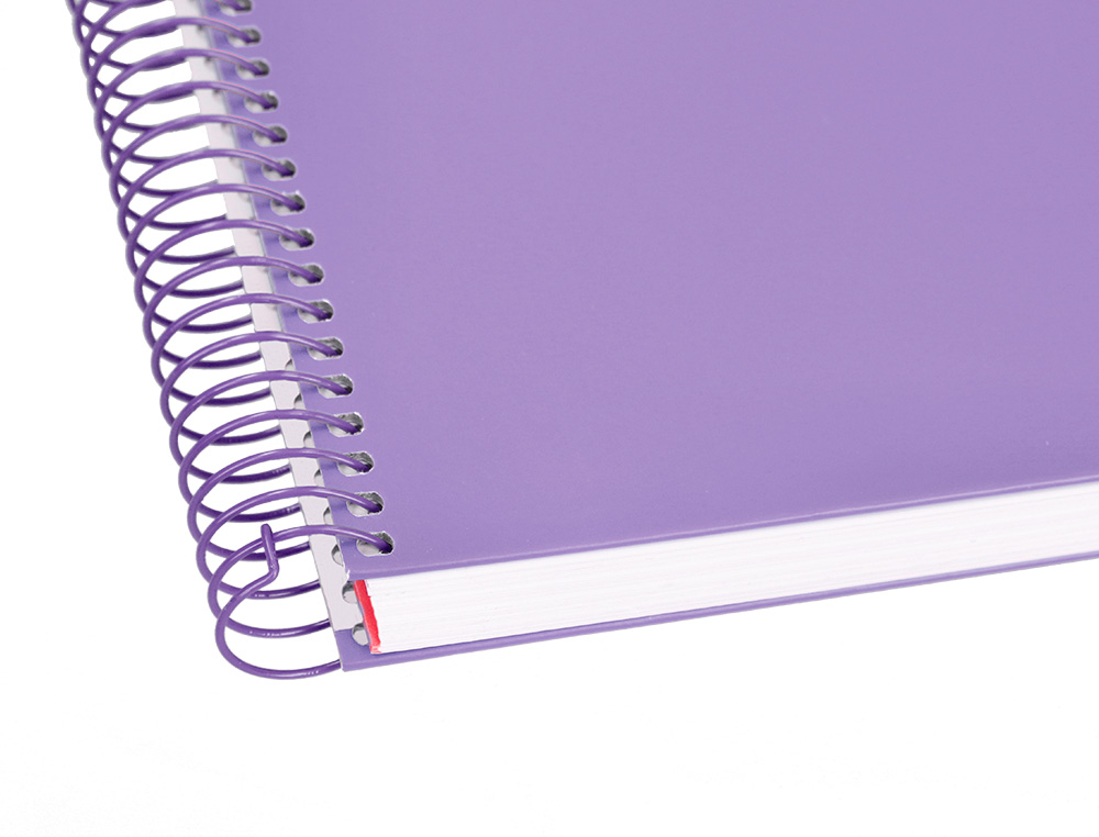 CAHIER SPIRALE LIDERPAPEL CRAFTY COUVERTURE CONTRECOLLÉE A4 240P 90G/M2 5X5MM MNICROPERFORÉ 4 TROUS COLORIS VIOLET