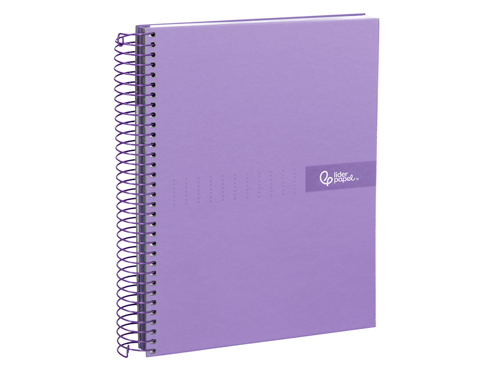 CAHIER SPIRALE LIDERPAPEL CRAFTY COUVERTURE CONTRECOLLÉE A4 240P 90G/M2 5X5MM MNICROPERFORÉ 4 TROUS COLORIS VIOLET