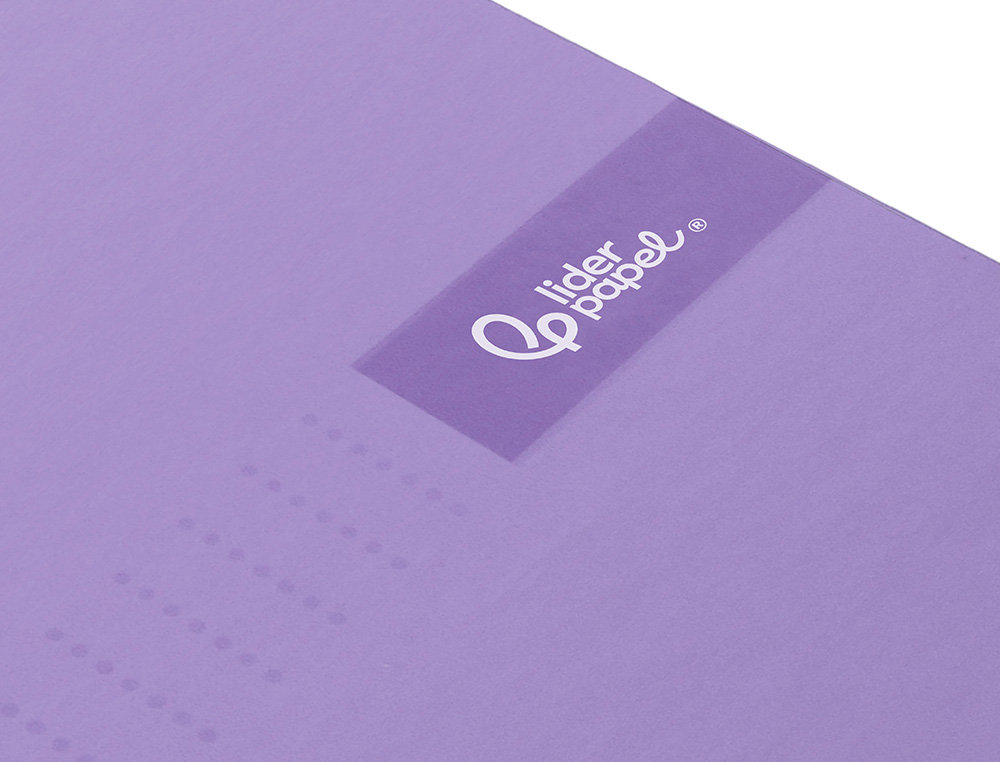 CAHIER SPIRALE LIDERPAPEL CRAFTY COUVERTURE CONTRECOLLÉE A4 240P 90G/M2 5X5MM MNICROPERFORÉ 4 TROUS COLORIS VIOLET