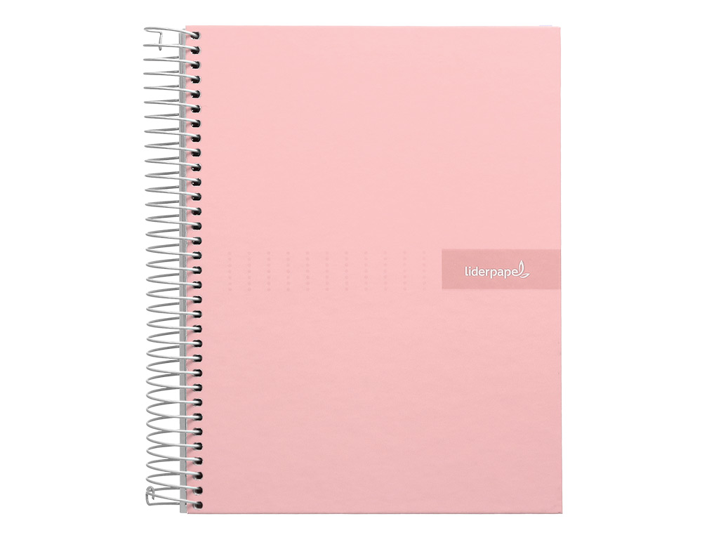 CAHIER SPIRALE LIDERPAPEL CRAFTY COUVERTURE CONTRECOLLÉE A4 240P 90G/M2 5X5MM MICROPERFORÉ 4 TROUS COLORIS ROSE