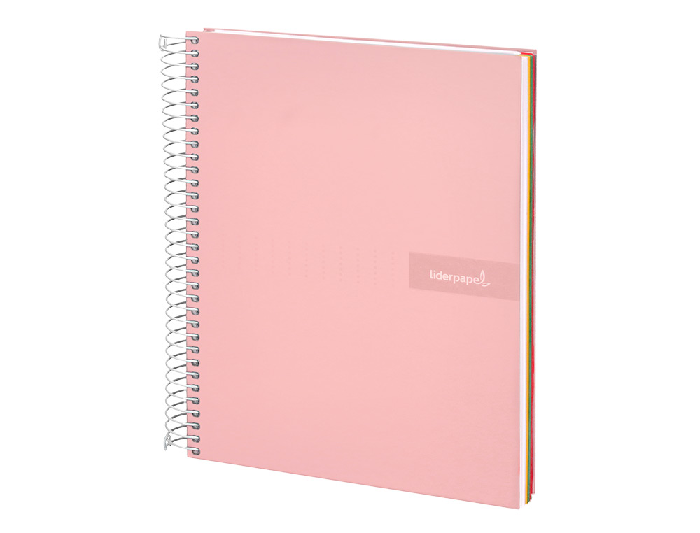 CAHIER SPIRALE LIDERPAPEL CRAFTY COUVERTURE CONTRECOLLÉE A4 240P 90G/M2 5X5MM MICROPERFORÉ 4 TROUS COLORIS ROSE
