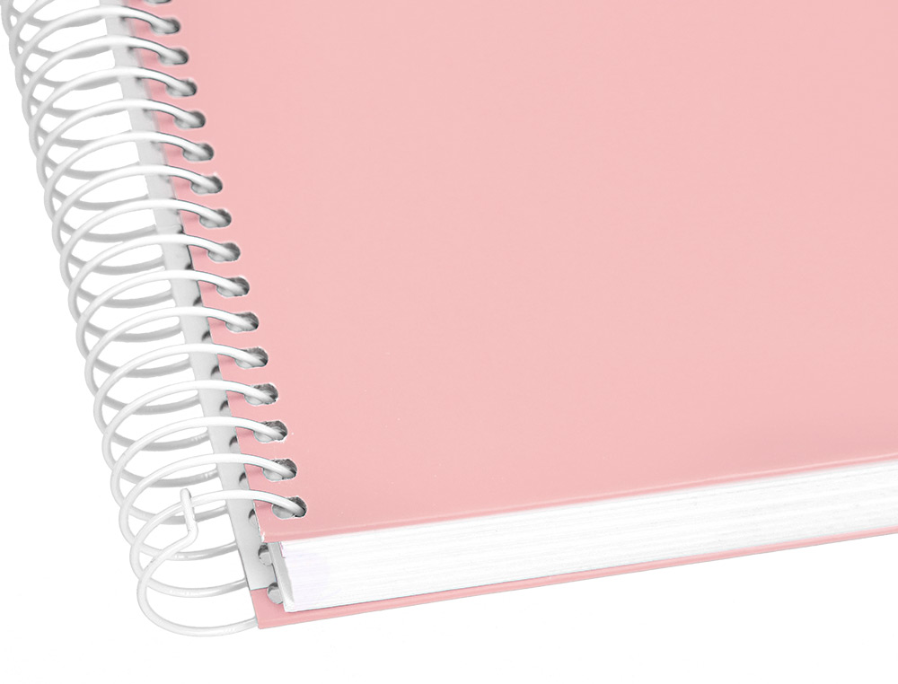 CAHIER SPIRALE LIDERPAPEL CRAFTY COUVERTURE CONTRECOLLÉE A4 240P 90G/M2 5X5MM MICROPERFORÉ 4 TROUS COLORIS ROSE