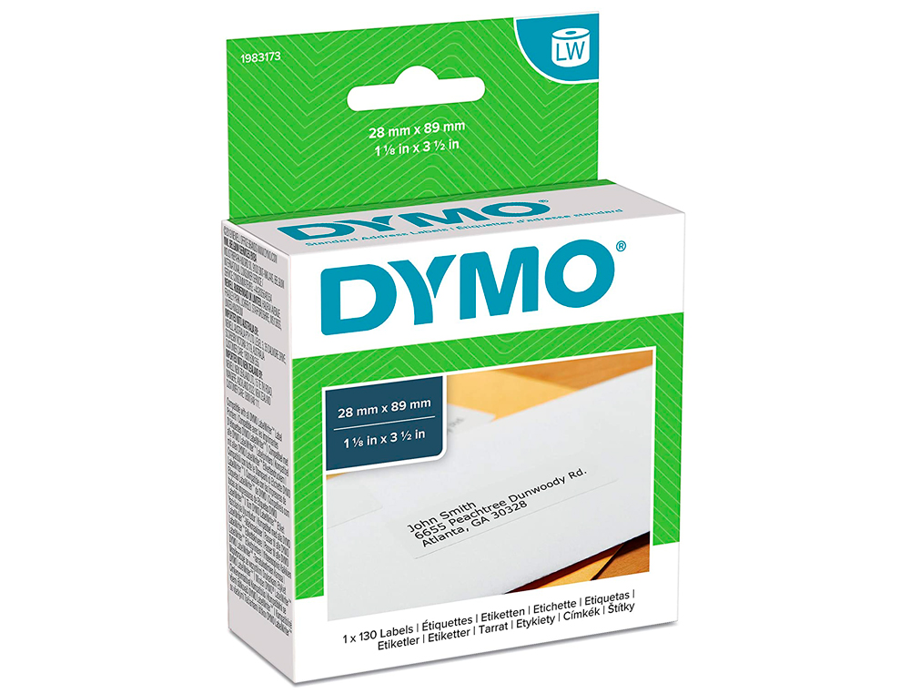ROULEAU ÉTIQUETTES DYMO LABEL WRITER 28X89MM IMPRESSION THERMIQUE DIRECTE STANDARD BAS VOLUME USAGE ADRESSE 130 UNITÉS