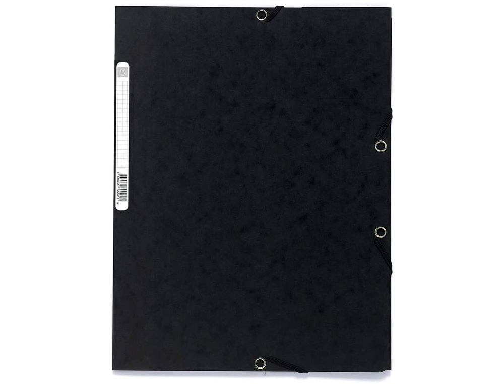 CHEMISE EXACOMPTA CARTE LUSTRÉE 5/10E 400G 3 RABATS ET ÉLASTIQUE A4 FORMAT 240X320MM COLORIS NOIR