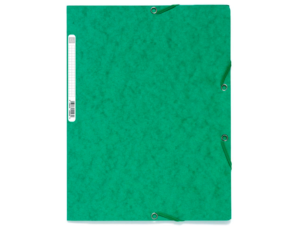 CHEMISE EXACOMPTA CARTE LUSTRÉE 5/10E 400G 3 RABATS ET ÉLASTIQUE A4 FORMAT 240X320MM COLORIS VERT