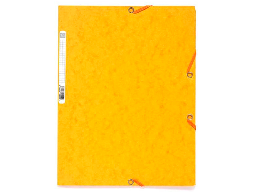 CHEMISE EXACOMPTA CARTE LUSTRÉE 5/10E 400G 3 RABATS ET ÉLASTIQUE A4 FORMAT 240X320MM COLORIS JAUNE