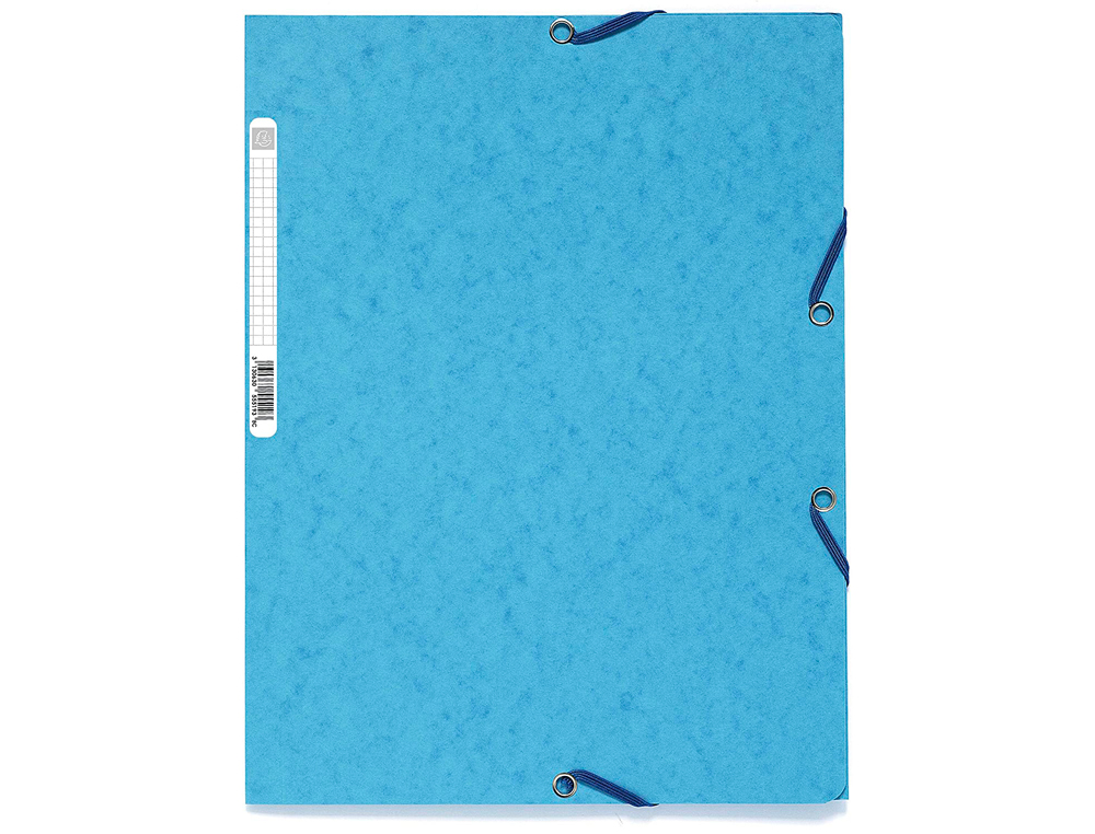 CHEMISE EXACOMPTA CARTE LUSTRÉE 5/10E 400G 3 RABATS ET ÉLASTIQUE A4 FORMAT 240X320MM COLORIS TURQUOISE