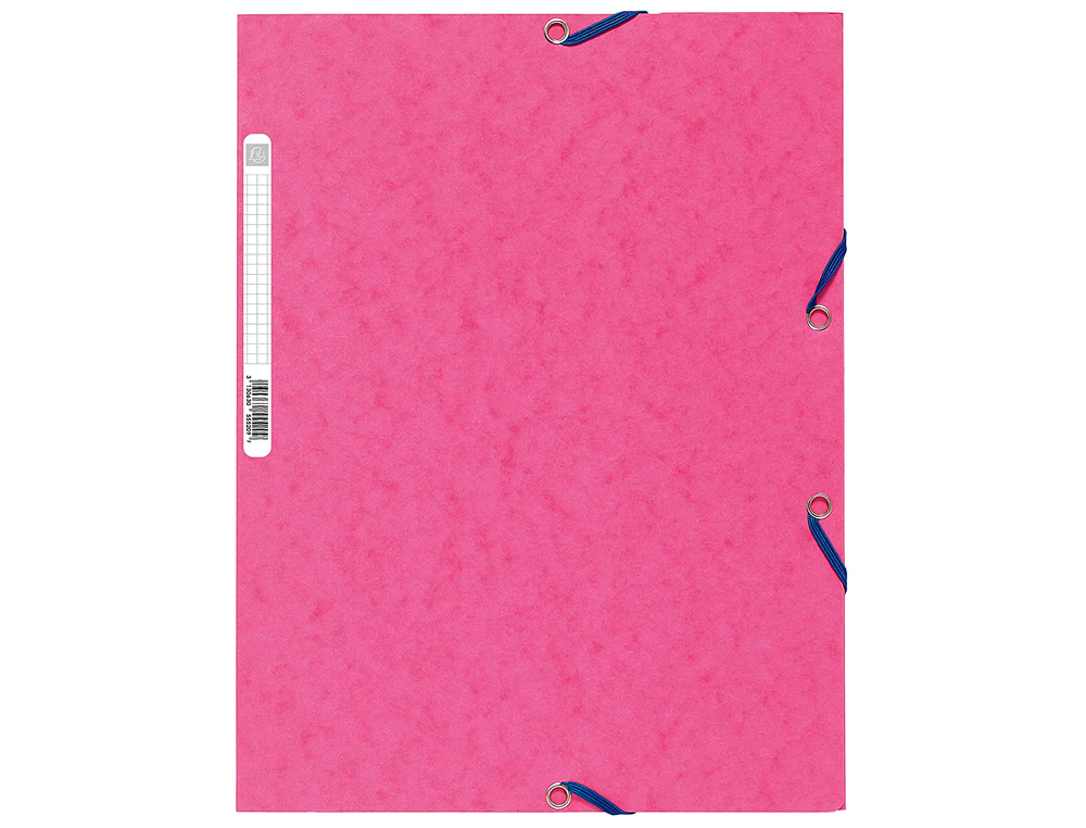 CHEMISE EXACOMPTA CARTE LUSTRÉE 5/10E 400G 3 RABATS ET ÉLASTIQUE A4 FORMAT 240X320MM COLORIS FUSCHIA