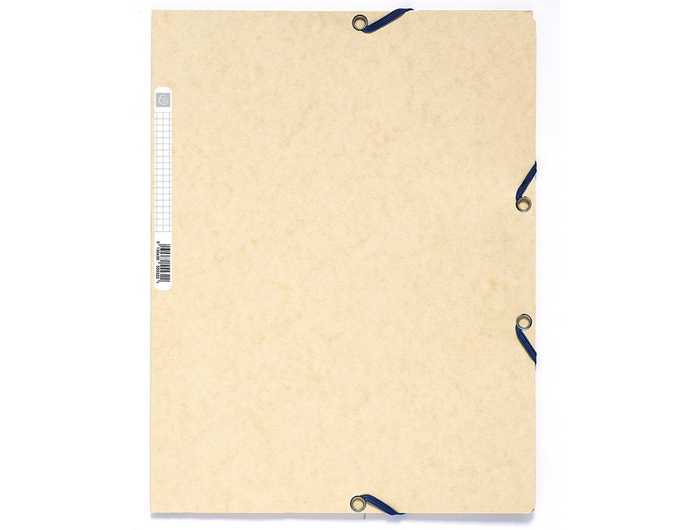 CHEMISE EXACOMPTA CARTE LUSTRE 5/10E 400G 3 RABATS ET LASTIQUE A4 FORMAT 240X320MM COLORIS IVOIRE