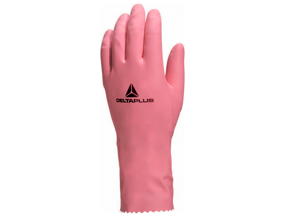 GANT MNAGE DELTAPLUS LATEX FLOQU LONGUEUR 30CM PAISSEUR 0.38MM COLORIS ROSE TAILLE 6/7 PAIRE