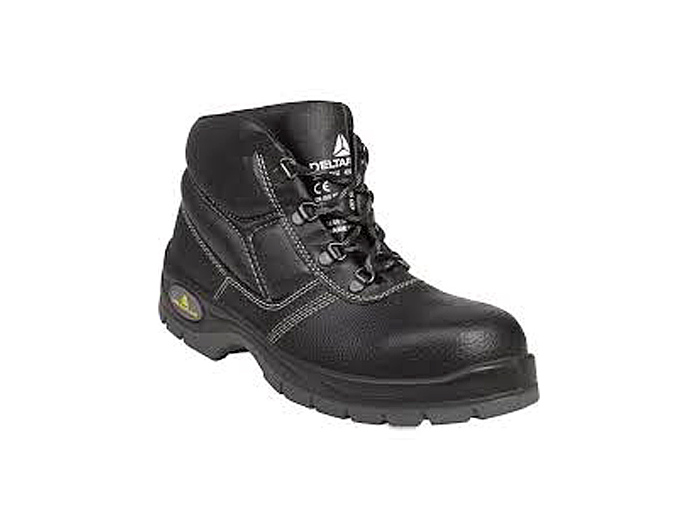 CHAUSSURE HAUTE CUIR CROUPON PIGMENTÉ MESH POLYAMIDE SEMELLE PU BI-DENSITÉ COLORIS NOIR TAILLE 48 PAIRE