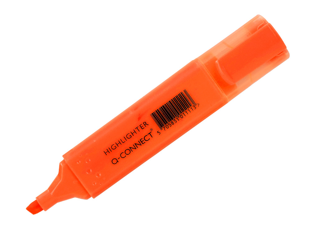 SURLIGNEUR Q-CONNECT TRACÉ 2/5 MM POINTE BISEAUTÉE COULEURS ÉCLATANTES ORANGE