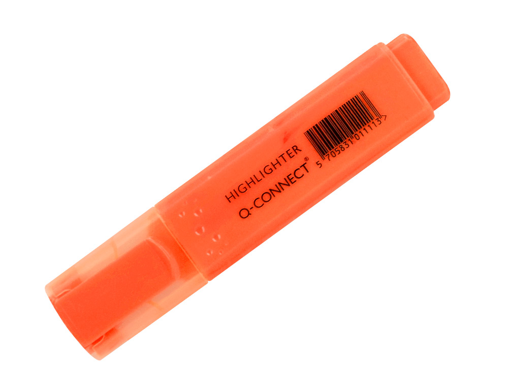 SURLIGNEUR Q-CONNECT TRACÉ 2/5 MM POINTE BISEAUTÉE COULEURS ÉCLATANTES ORANGE