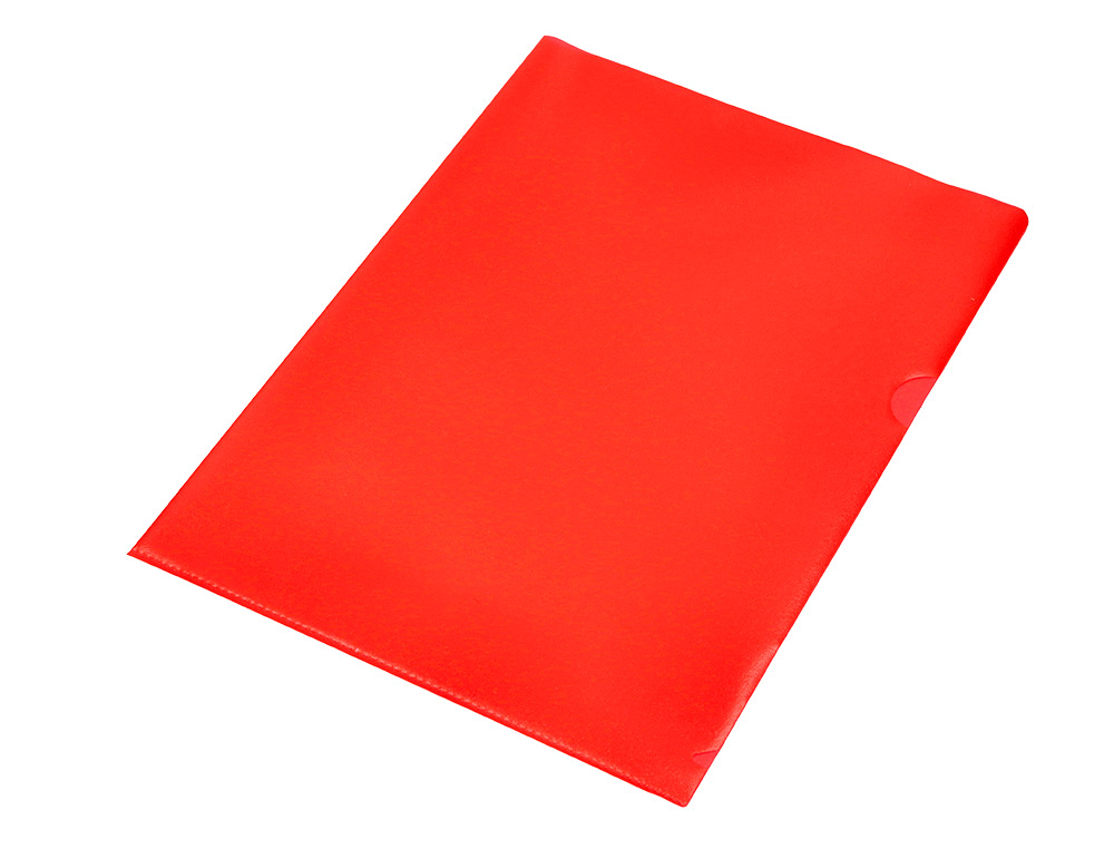 POCHETTE COIN Q-CONNECT POLYPROPYLÈNE GRAINÉ ÉCONOMIQUE 12/100E COLORIS ROUGE TRANSPARENT BOÎTE 100 UNITÉS