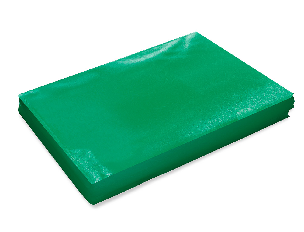 POCHETTE COIN Q-CONNECT POLYPROPYLÈNE GRAINÉ ÉCONOMIQUE 12/100E COLORIS VERT TRANSPARENT BOÎTE 100 UNITÉS