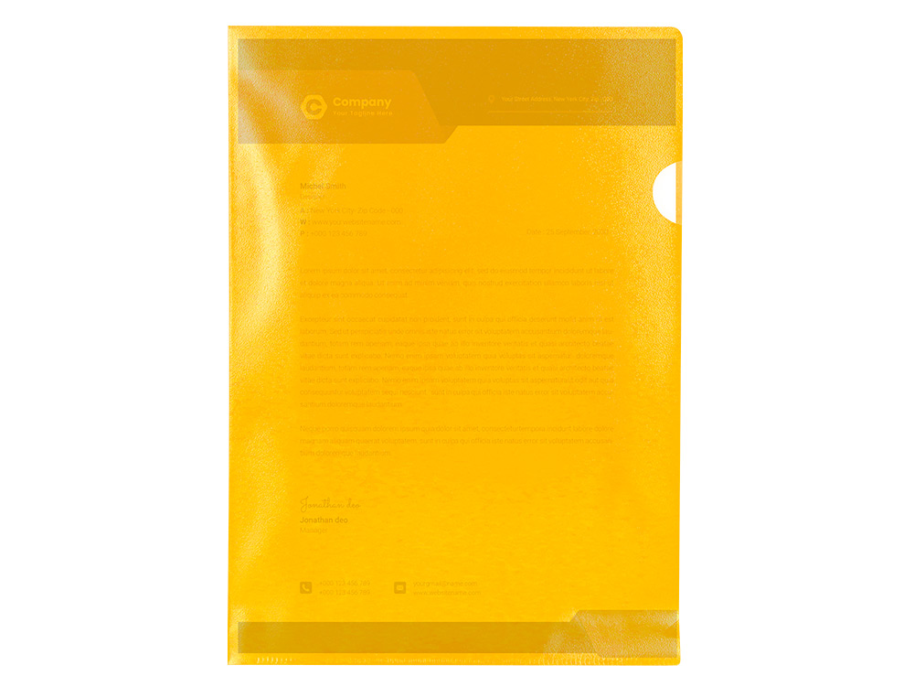 POCHETTE COIN Q-CONNECT POLYPROPYLÈNE GRAINÉ ÉCONOMIQUE 12/100E COLORIS JAUNE TRANSPARENT BOÎTE 100 UNITÉS