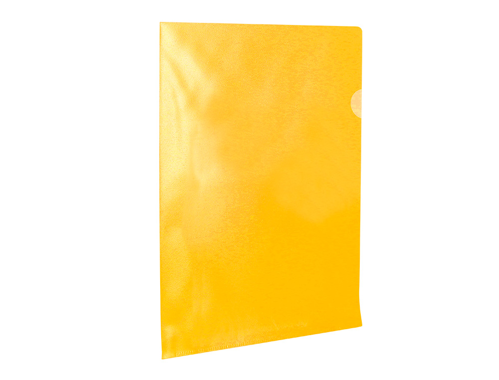 POCHETTE COIN Q-CONNECT POLYPROPYLÈNE GRAINÉ ÉCONOMIQUE 12/100E COLORIS JAUNE TRANSPARENT BOÎTE 100 UNITÉS