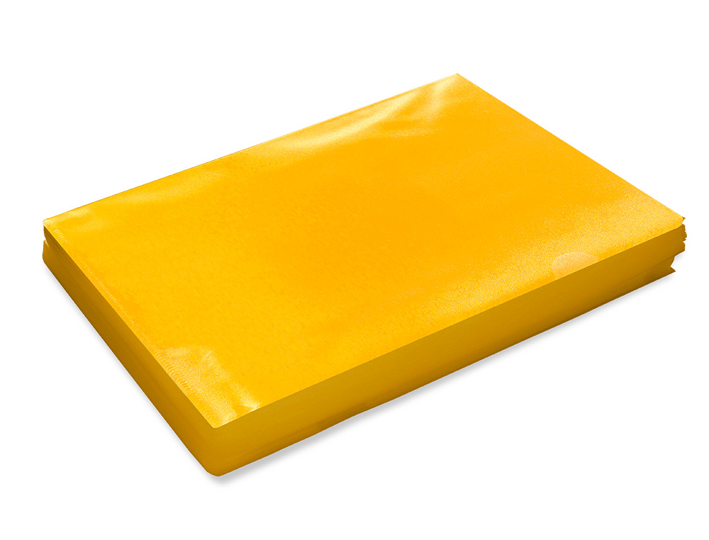 POCHETTE COIN Q-CONNECT POLYPROPYLÈNE GRAINÉ ÉCONOMIQUE 12/100E COLORIS JAUNE TRANSPARENT BOÎTE 100 UNITÉS