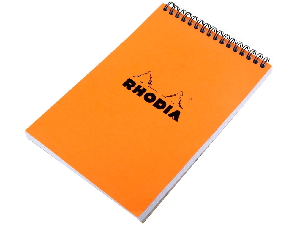BLOC RHODIA CLASSIC ORANGE A5 14.8X21CM COUVERTURE CARTE ENDUITE RELIURE INTÉGRALE 80F 80G 5X5MM MICROPERFORÉ