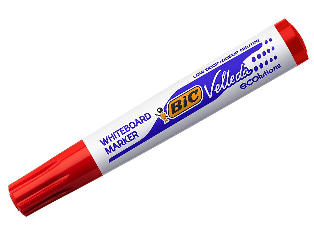 MARQUEUR BIC VELLEDA 1701 EFFAABLE POINTE OGIVE TRAC 1.5MM ENCRE BASE ALCOOL INODORE CORPS PLASTIQUE ROUGE