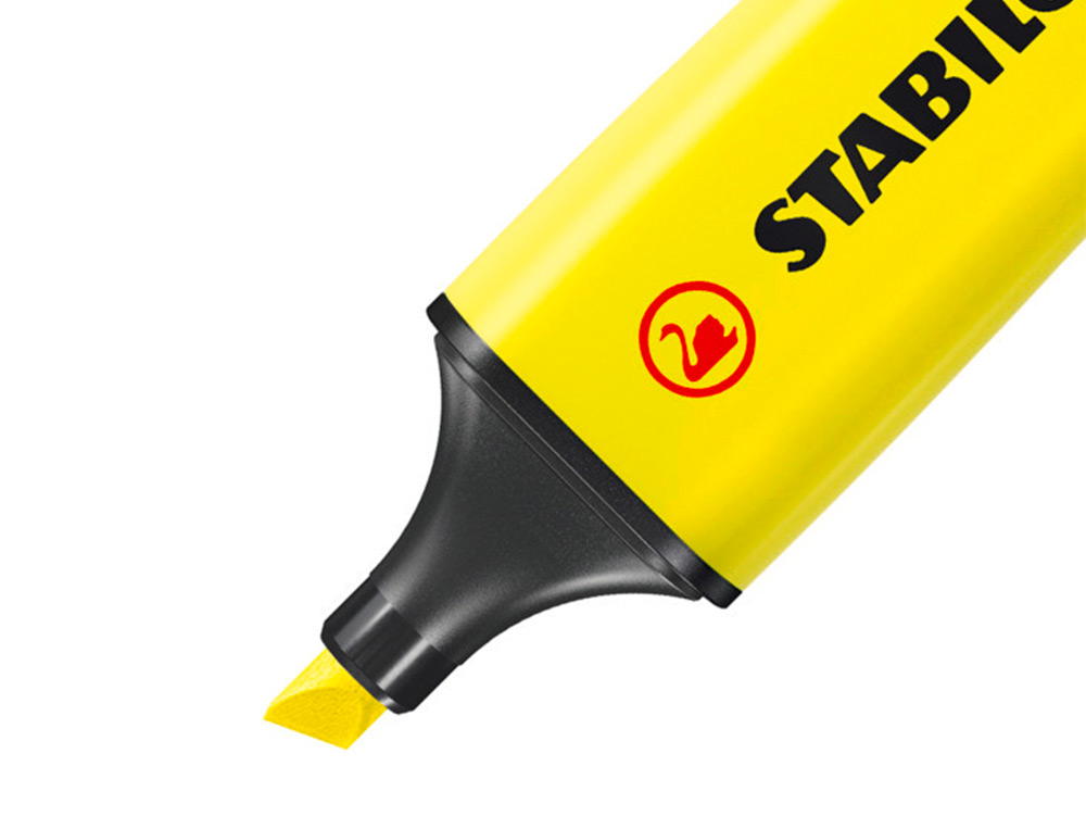 SURLIGNEUR STABILO BOSS TRACÉ 2/5MM POINTE BISEAUTÉE ENCRE UNIVERSELLE BASE EAU RÉSISTANTE LUMIÈRE COLORIS JAUNE