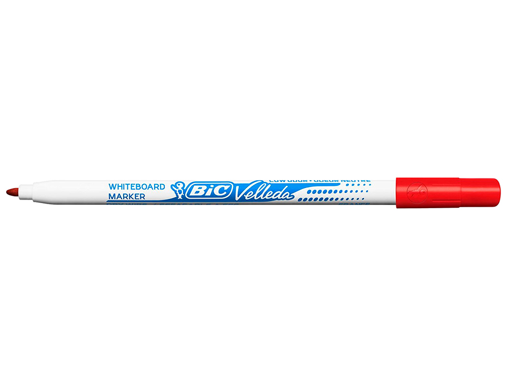 MARQUEUR BIC VELLEDA 1721 EFFAABLE POINTE OGIVE 1MM ENCRE ALCOOL SANS ODEUR CORPS PLASTIQUE ROUGE