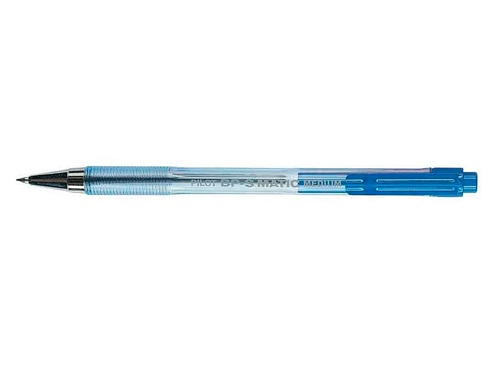 STYLO-BILLE PILOT BP-S MATIC ÉCRITURE FINE 0.3MM 800M ENCRE CLASSIQUE RÉTRACTABLE CORPS TRANSLUCIDE RECHARGEABLE BLEU