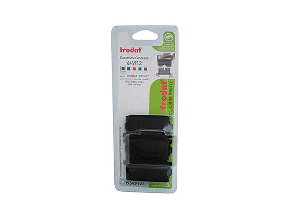 RECHARGE TAMPON TRODAT 4912/4912T/4952/4992 NOIR BLISTER 3 UNITÉS