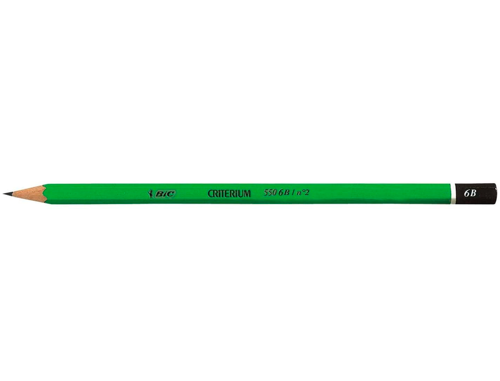 CRAYON GRAPHITE BIC CRITÉRIUM 550 6B BOIS HEXAGONAL TÊTE TREMPÉE BAGUÉE EXCELLENTE TAILLABILITÉ