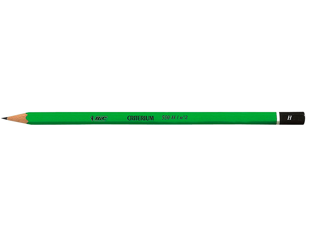 CRAYON GRAPHITE BIC CRITÉRIUM 550 H BOIS HEXAGONAL TÊTE TREMPÉE BAGUÉE EXCELLENTE TAILLABILITÉ