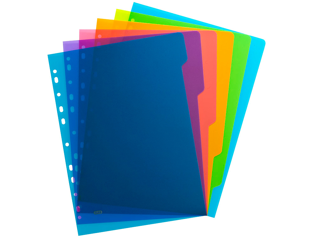 INTERCALAIRE OXFORD POLYPROPYLNE COLOR LIFE 6 POSITIONS A4 210X297MM RUTILISABLE PERFORATION INDCHIRABLE TRANSLUCIDE