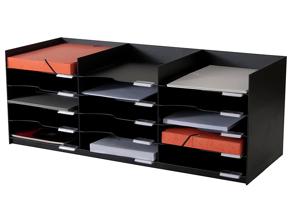 MODULE CLASSEMENT PAPERFLOW SUPERPOSABLE ARMOIRE 15 CASES 240X320X757MM COLORIS NOIR
