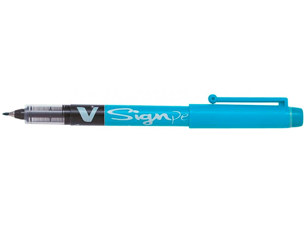 STYLO-FEUTRE PILOT V SIGN PEN ÉCRITURE MOYENNE 0.6MM POINTE FIBRE POLYESTER ENCRE INTENSE LIQUIDE COLORIS TURQUOISE