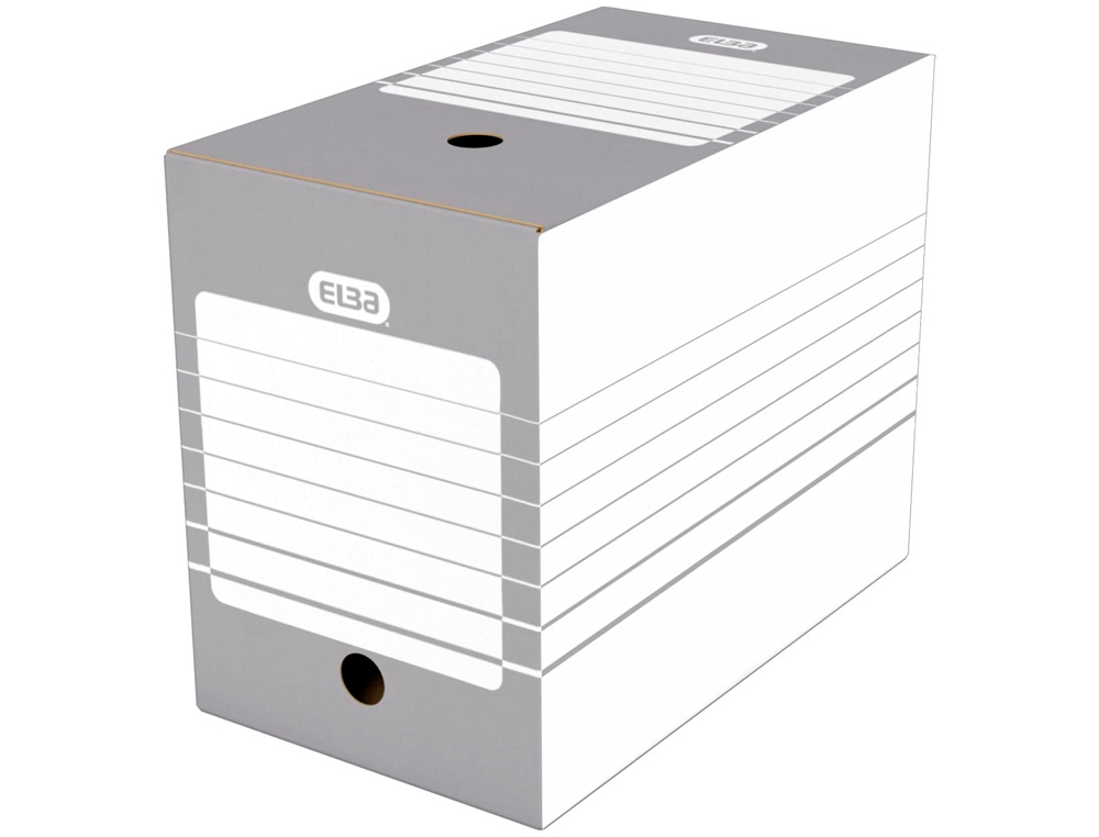 BOÎTE ARCHIVES ELBA CARTON 466X440MM DOS 200MM SYSTÈME MONTAGE AUTOMATIQUE COLORIS GRIS