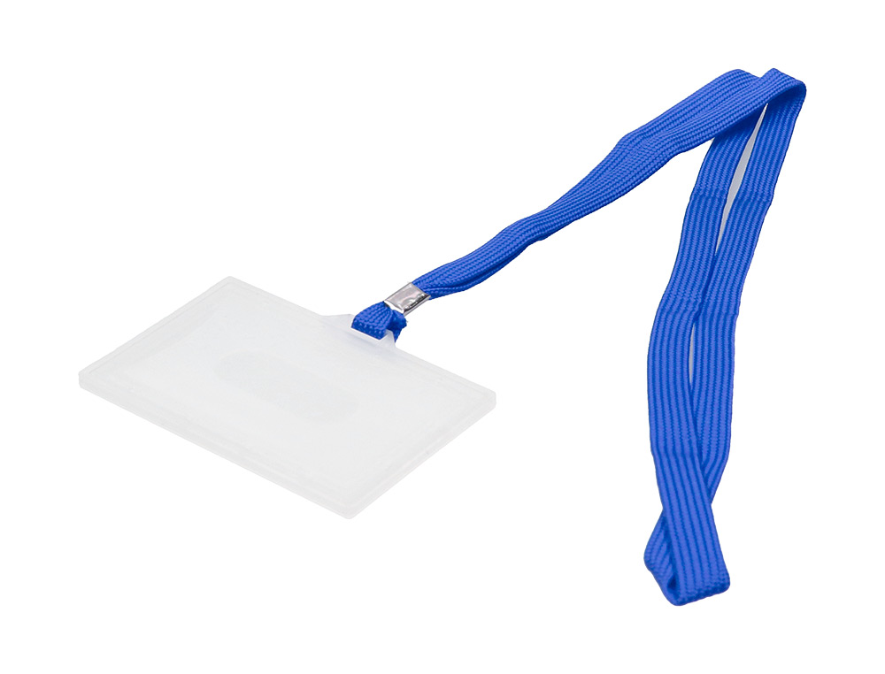 BADGE Q-CONNECT LACET PLASTIQUE RIGIDE CONGRÈS FOIRES ENTREPRISES INTÉRIEUR CARTE BLANCHE CORDON 94X60 MM