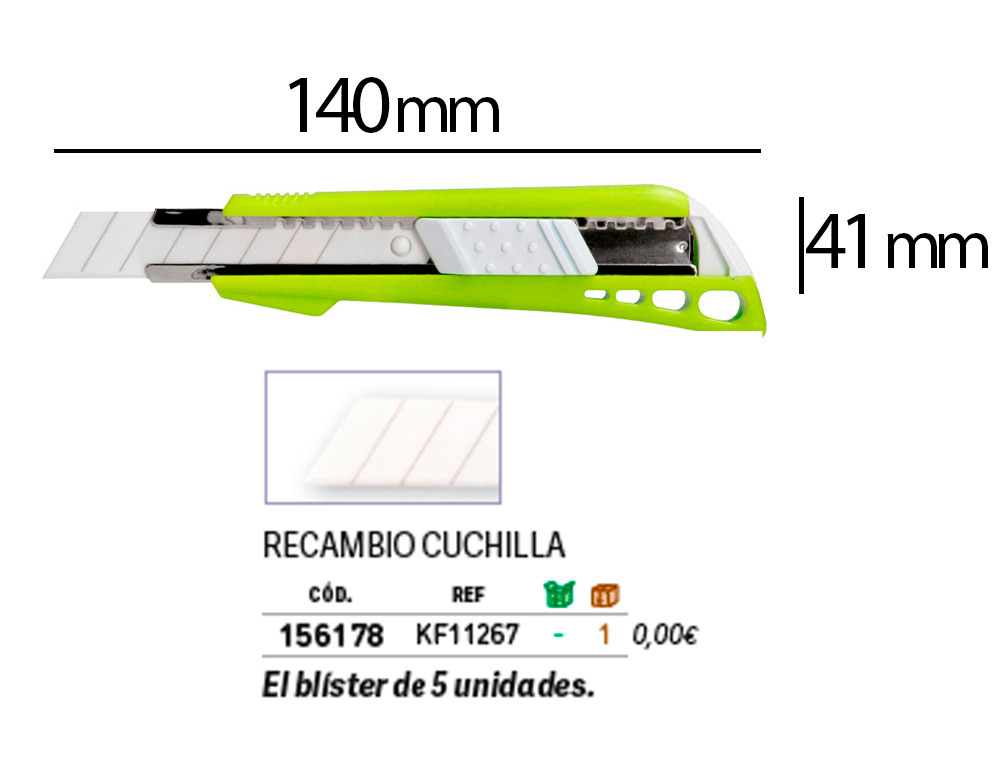 CUTTER LARGE XD-43 Q-CONNECT LAME RETRACTABLE INTERCHANGEABLE EN CERAMIQUE 18MM PRECOUPEE GUIDE LAME