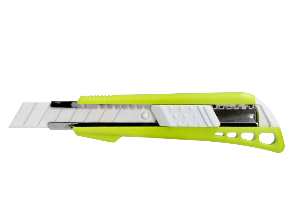 CUTTER LARGE XD-43 Q-CONNECT LAME RETRACTABLE INTERCHANGEABLE EN CERAMIQUE 18MM PRECOUPEE GUIDE LAME