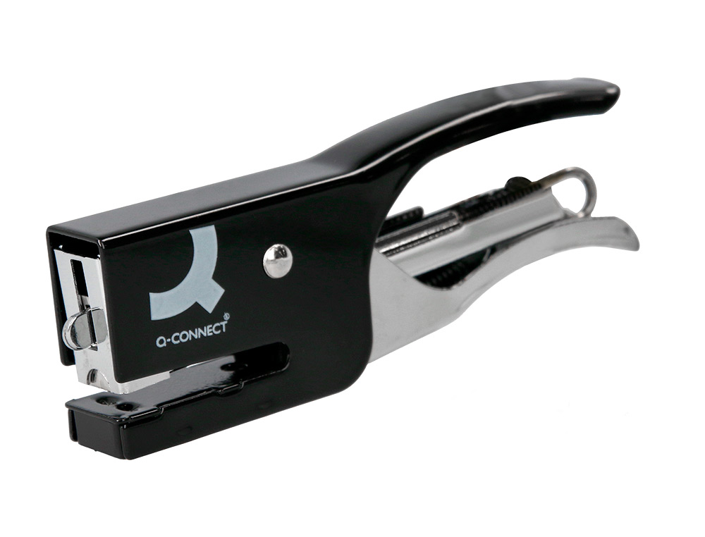 PINCE AGRAFEUSE Q-CONNECT MÉTAL AGRAFES N.10 RÉSISTANCE CAPACITÉ AGRAFAGE 12F COLORIS NOIR