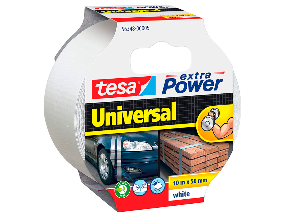 RUBAN TESA TOILE EXTRA FORT UNIVERSEL RPARATION MULTI-USAGES SANS SOLVANT RSISTANT INTEMPRIES 50MMX25M COLORIS BLANC