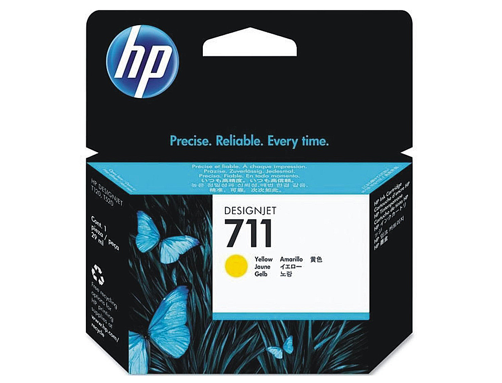CARTOUCHE HP 711 JET D'ENCRE DESIGNJET T120/T120 EPRINTER T520/T520 COULEUR JAUNE 29ML