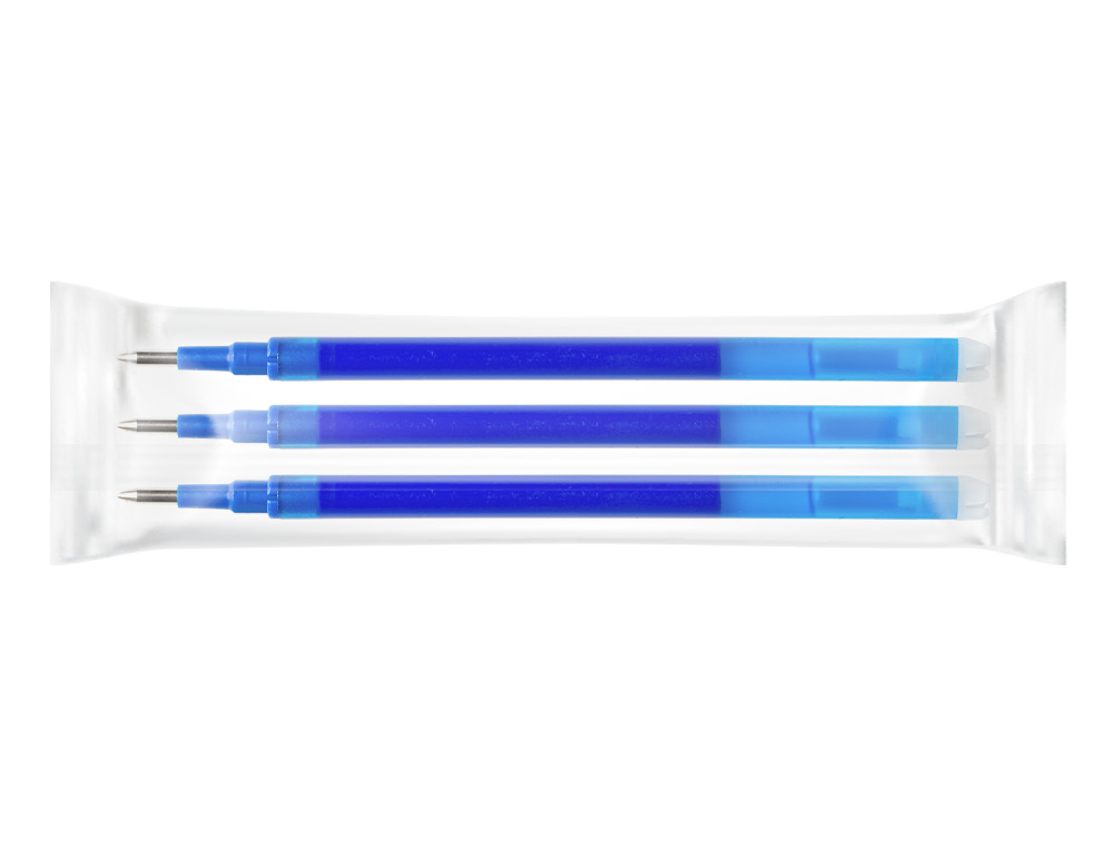 RECHARGE ROLLER Q-CONNECT ENCRE EFFACABLE COULEUR BLEU SET DE 3U